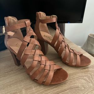 XOXO Baxter Women’s Dress Sandals, Block Heel, Size 7, Brown